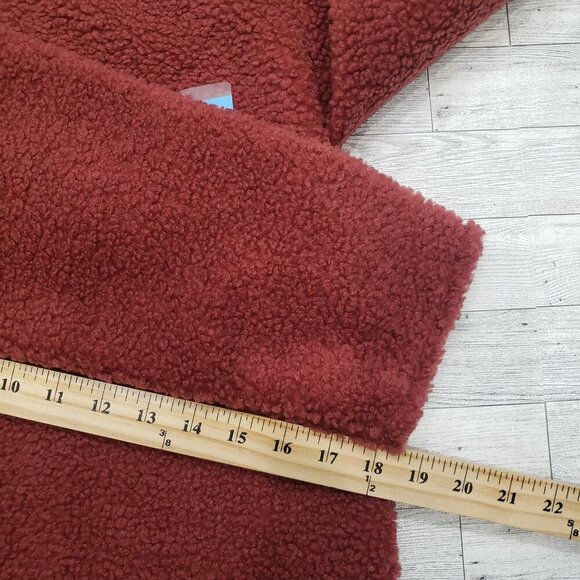 Berkley Jensen Sherpa Quarter Zip Wide Ribbed Collar Rust Cozy Womens XL NWT - Picture 10 of 12